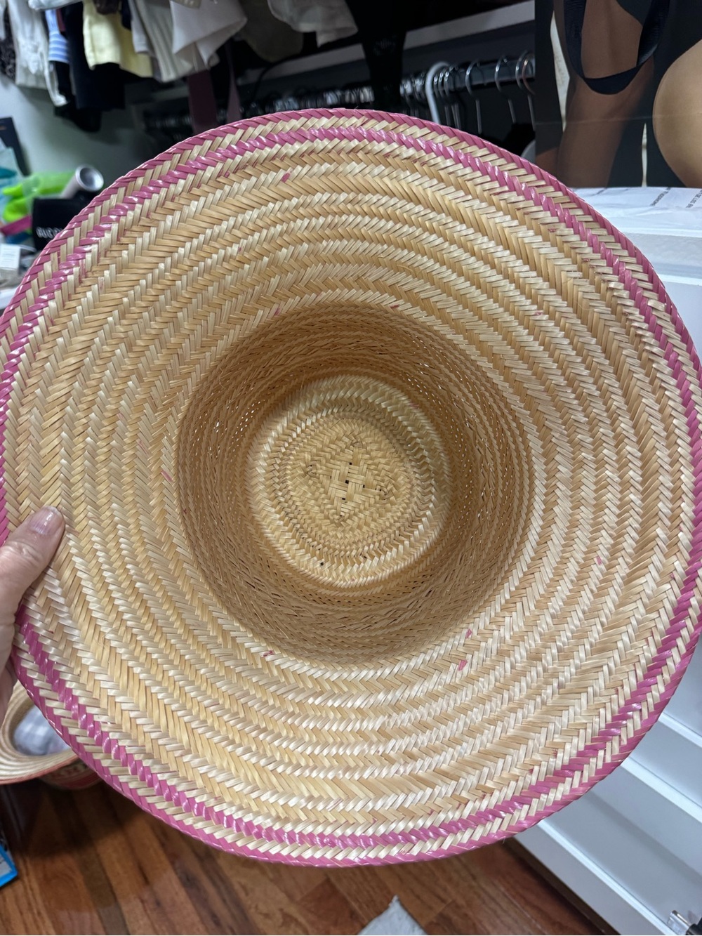 Pink Straw Wide Brim Sun Hat | Resort Vacation Beach Chic” - Picture 5 of 6